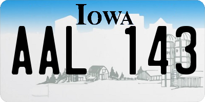 IA license plate AAL143