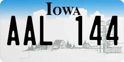 IA license plate AAL144