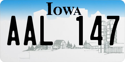 IA license plate AAL147