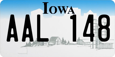 IA license plate AAL148