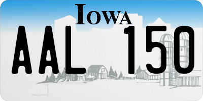 IA license plate AAL150