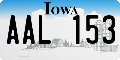 IA license plate AAL153