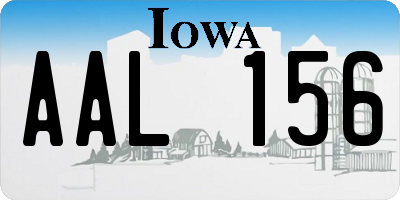 IA license plate AAL156