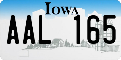 IA license plate AAL165