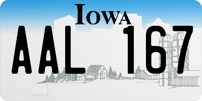 IA license plate AAL167