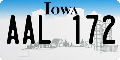 IA license plate AAL172