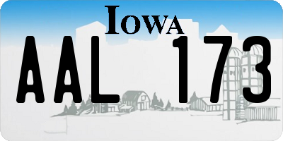 IA license plate AAL173