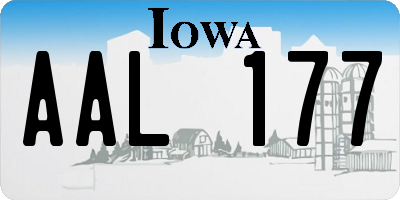 IA license plate AAL177