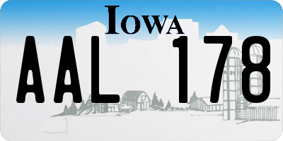 IA license plate AAL178