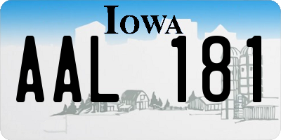 IA license plate AAL181