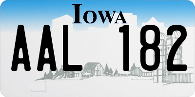 IA license plate AAL182