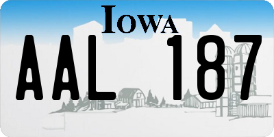 IA license plate AAL187