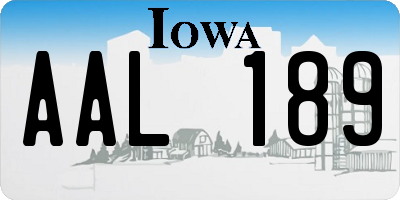 IA license plate AAL189