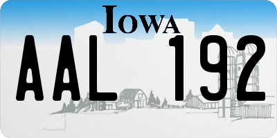 IA license plate AAL192
