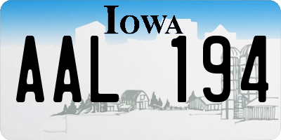 IA license plate AAL194