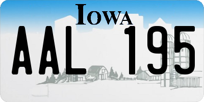 IA license plate AAL195
