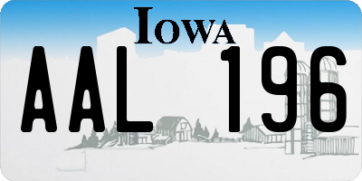 IA license plate AAL196
