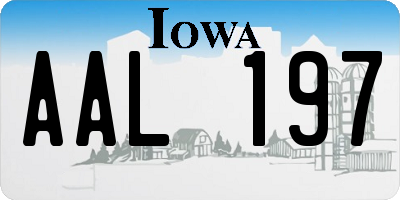 IA license plate AAL197