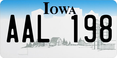IA license plate AAL198