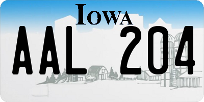 IA license plate AAL204