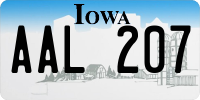 IA license plate AAL207