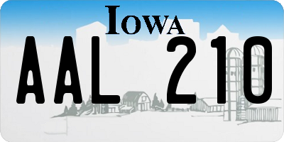 IA license plate AAL210