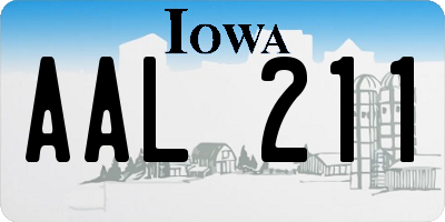 IA license plate AAL211