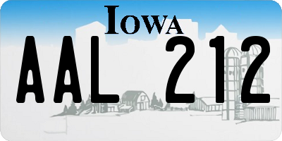 IA license plate AAL212