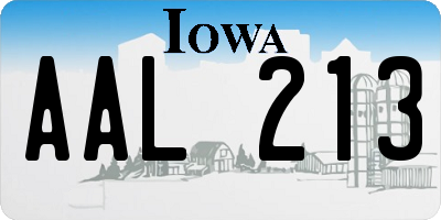 IA license plate AAL213