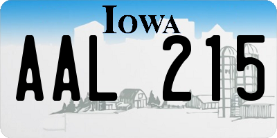 IA license plate AAL215