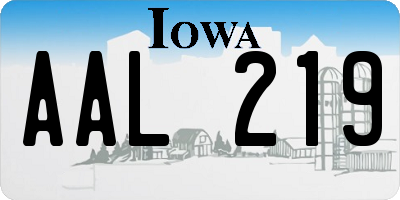 IA license plate AAL219