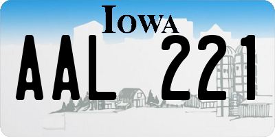 IA license plate AAL221