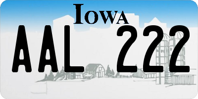 IA license plate AAL222