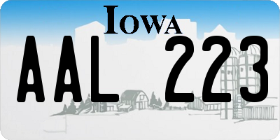 IA license plate AAL223