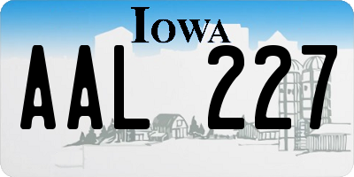 IA license plate AAL227