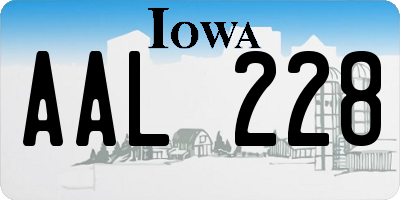 IA license plate AAL228
