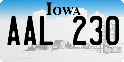 IA license plate AAL230