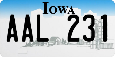 IA license plate AAL231