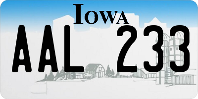 IA license plate AAL233