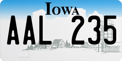 IA license plate AAL235