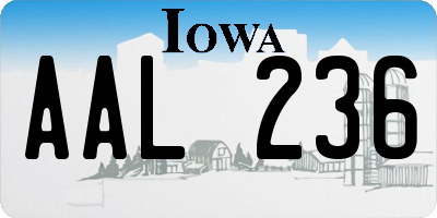 IA license plate AAL236