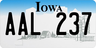 IA license plate AAL237