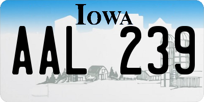 IA license plate AAL239