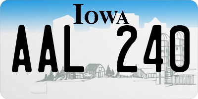 IA license plate AAL240