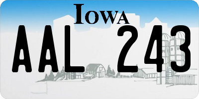 IA license plate AAL243