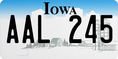 IA license plate AAL245