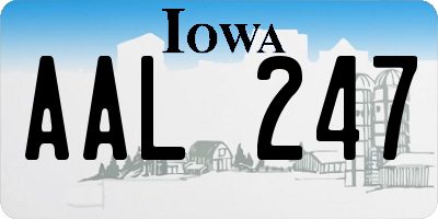 IA license plate AAL247