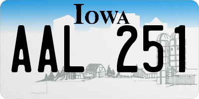 IA license plate AAL251