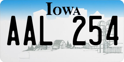 IA license plate AAL254