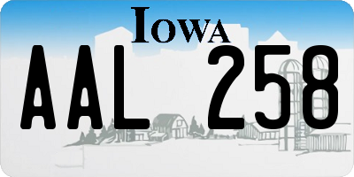 IA license plate AAL258